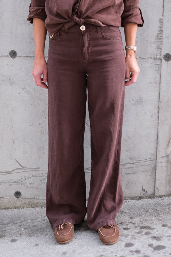 Culotte Linen Pants Chocolate Martini