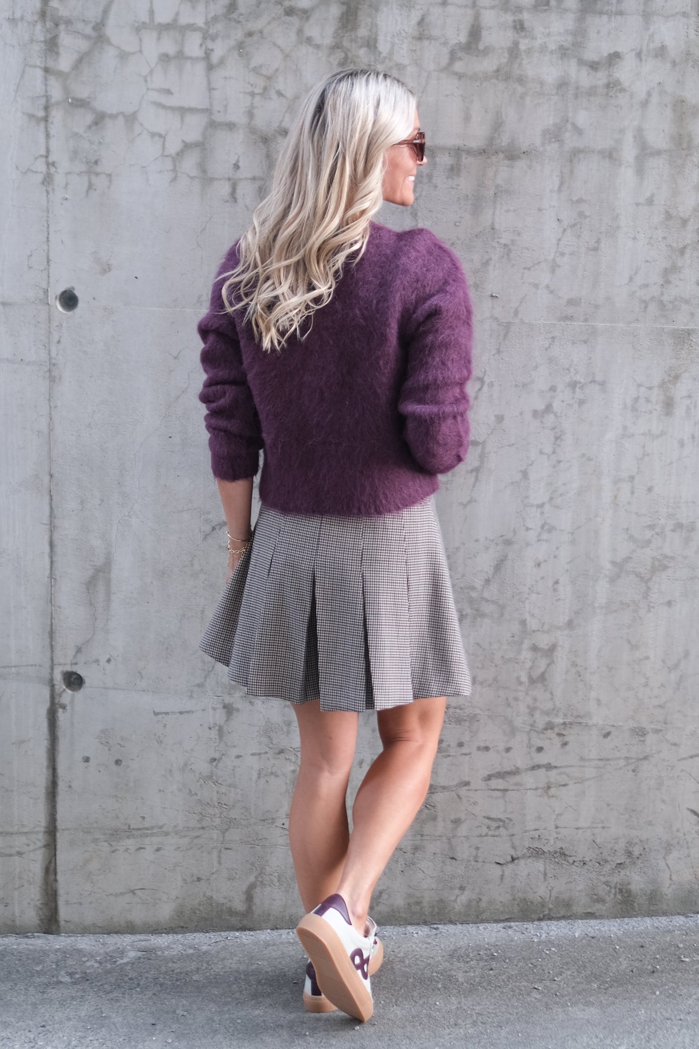 Hairy Knit Jacket Burgundy