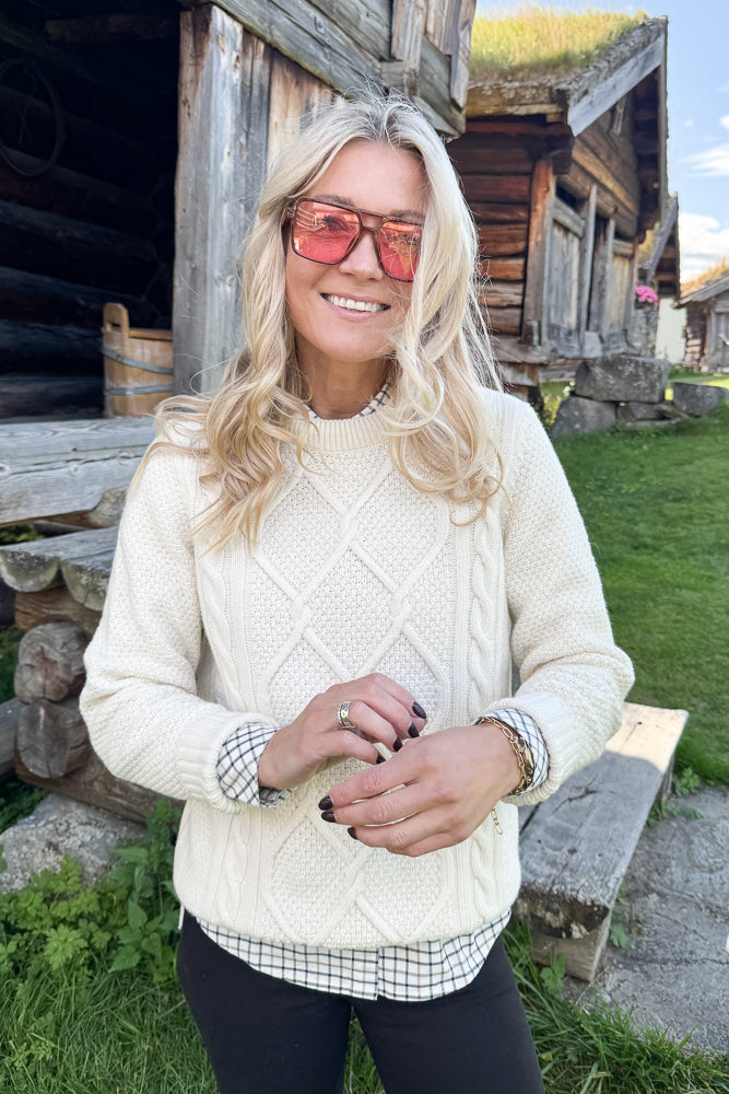 Burne Crew Knitted Jumper Ecru