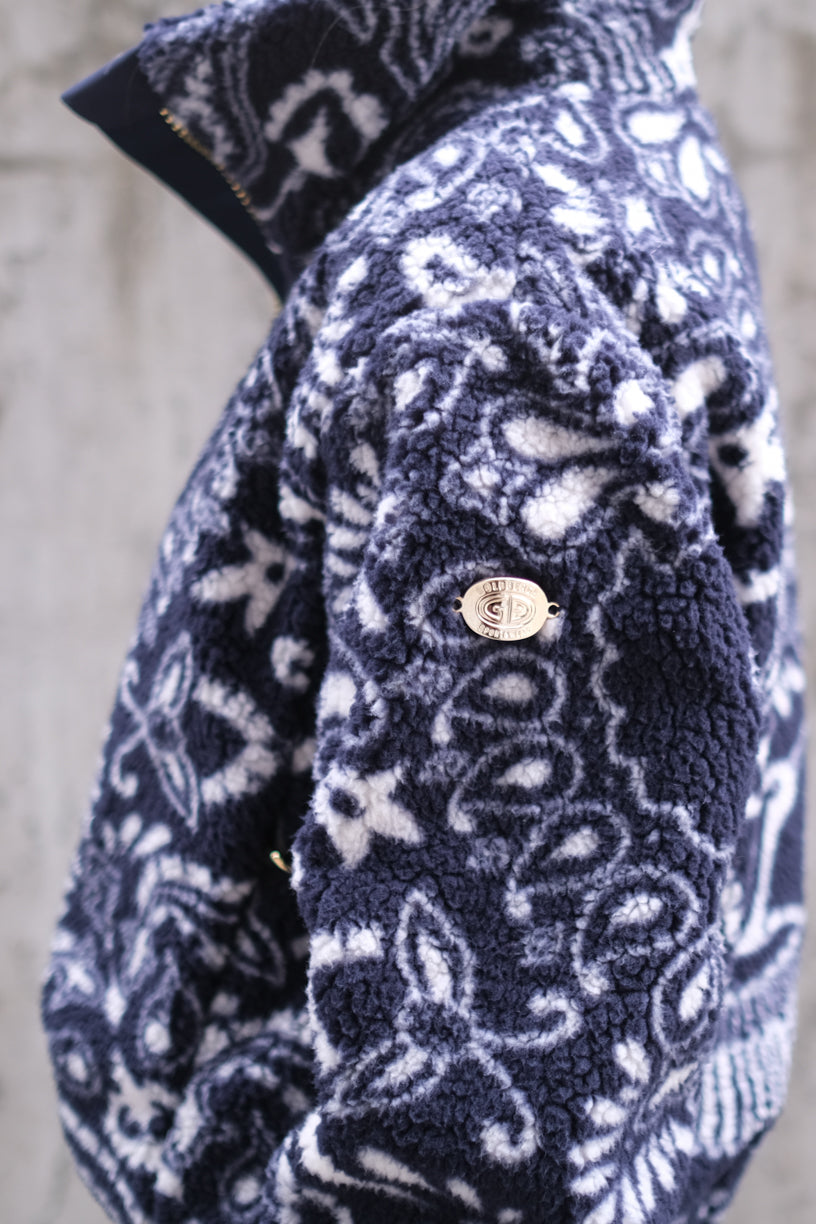 Bandana Fleece Jacket Paisley Blue