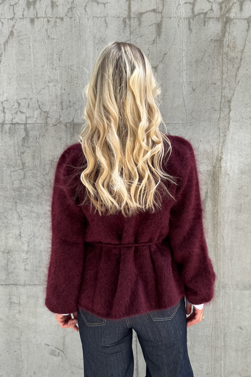 Fredrikke Chunky Cardigan Oxblood