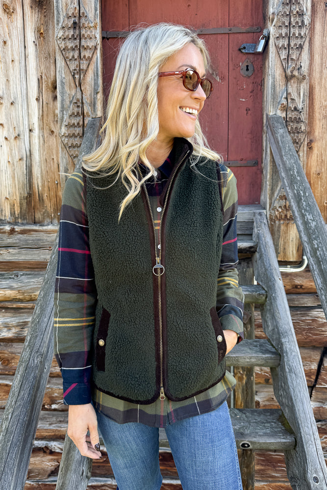 Burford Fleece Gilet Sage