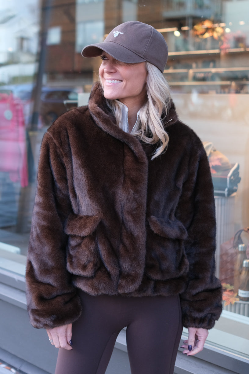 New York Fuskepels Jakke Minkbrun