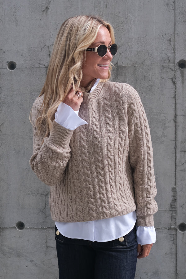 Ashdown Cable Knitted Jumper Honey
