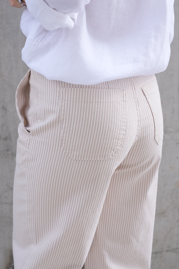 Erica Pants Oat Milk Stripe