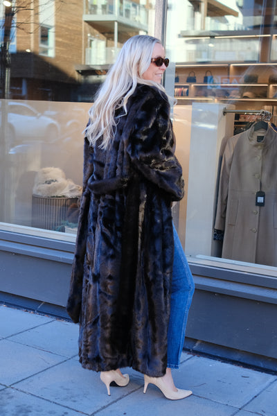 Vaujany Faux Fur Maxi Coat Rich Brown