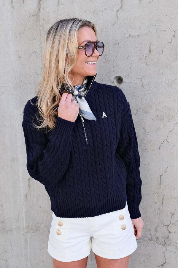 Madelyn Cable Sweater Navy