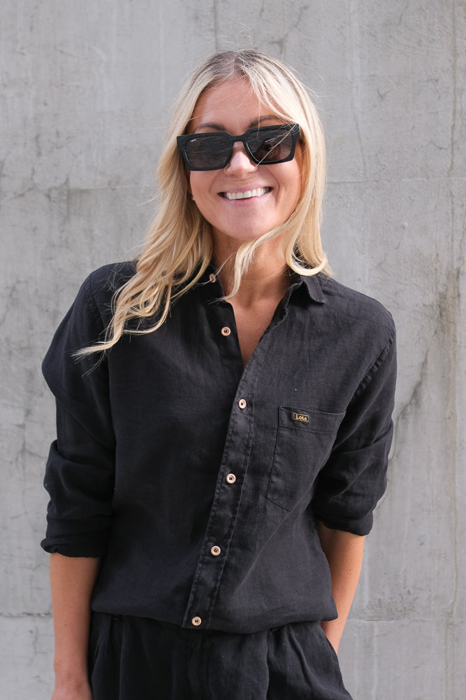 Lucas Linen Shirt Black