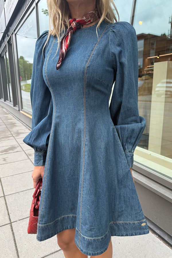 Denim Fitted Dress French Blue