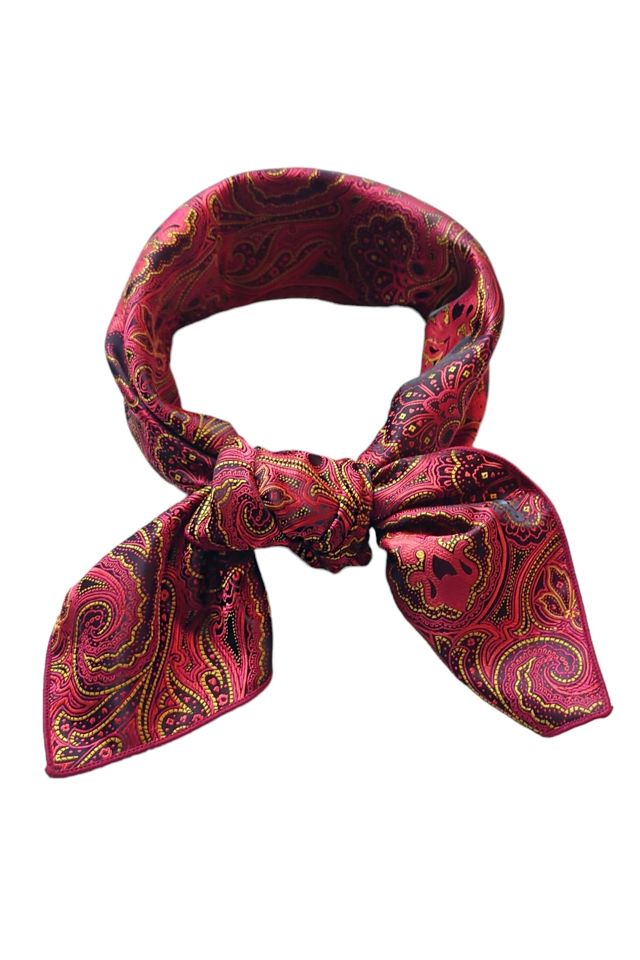 Bunadskjerf Sort / Rød / Oker Paisley