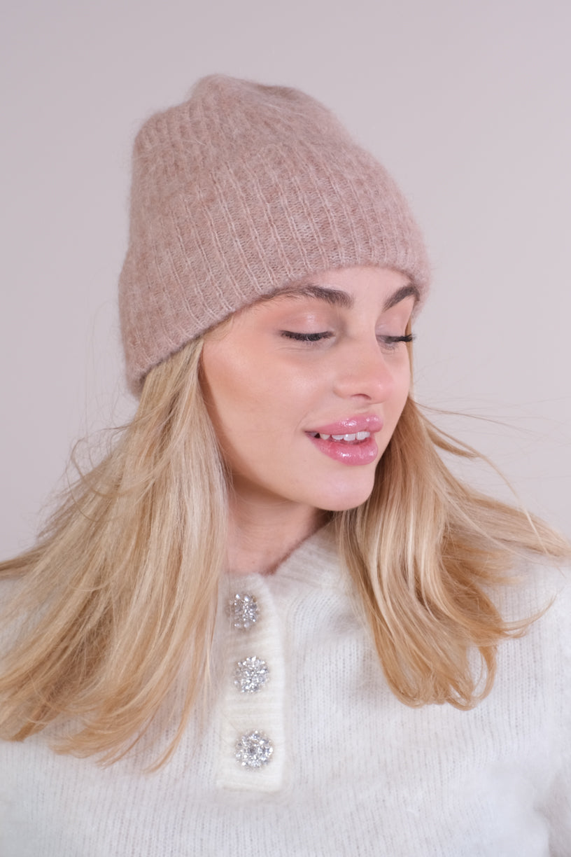 Silje Chunky Hat Beige Melange