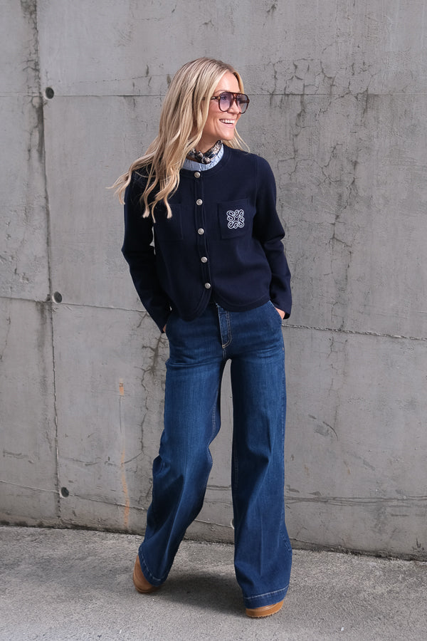 Geola Cardigan Bleu Nuit