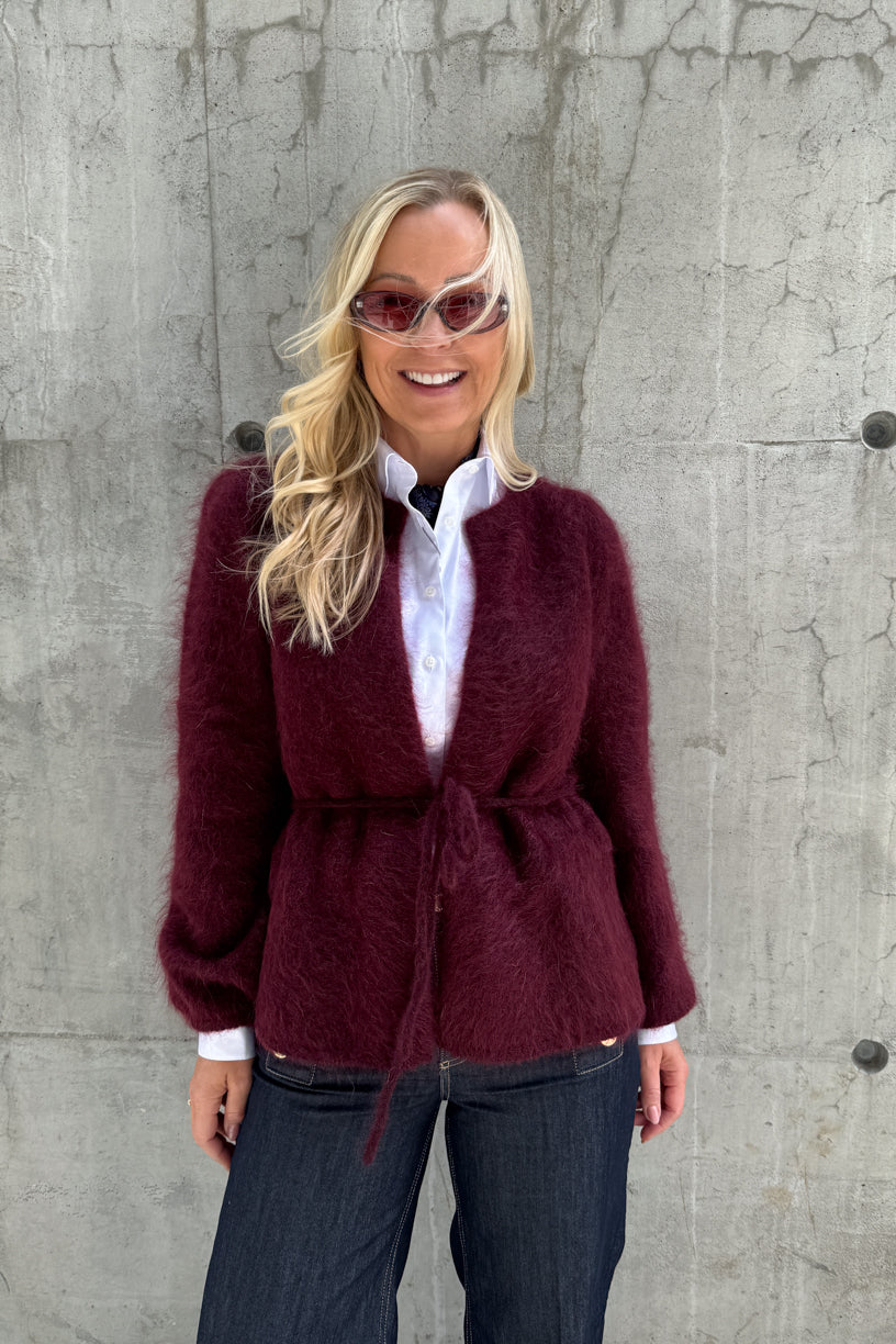 Fredrikke Chunky Cardigan Oxblood