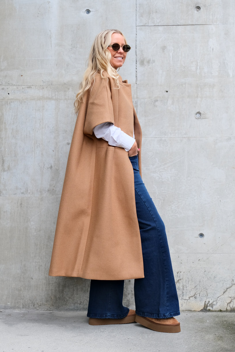 Long Mok Coat Camel