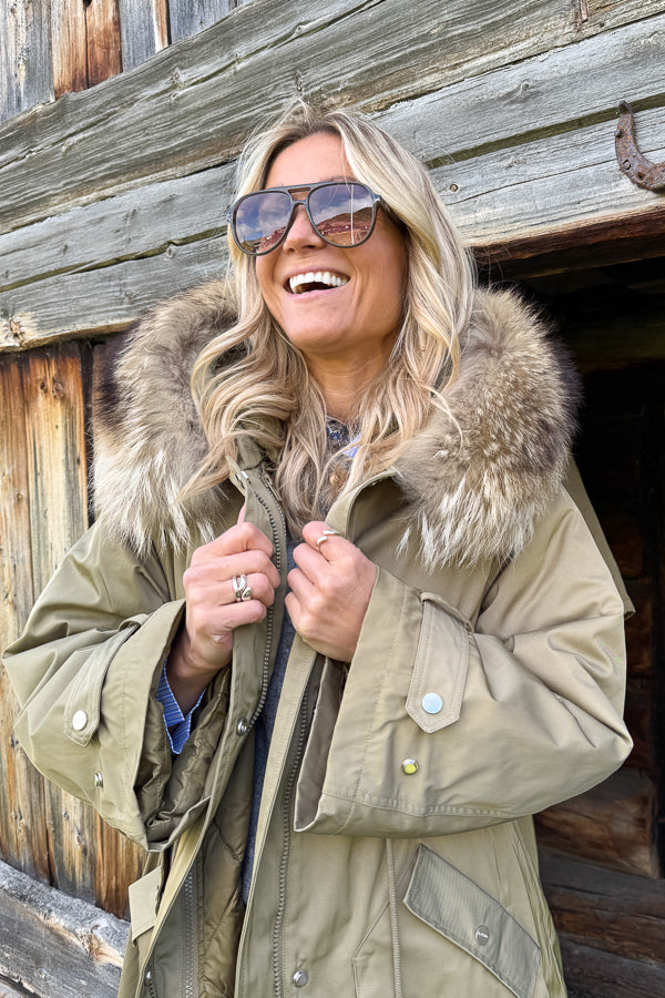 Padded Maxi Parkas Green