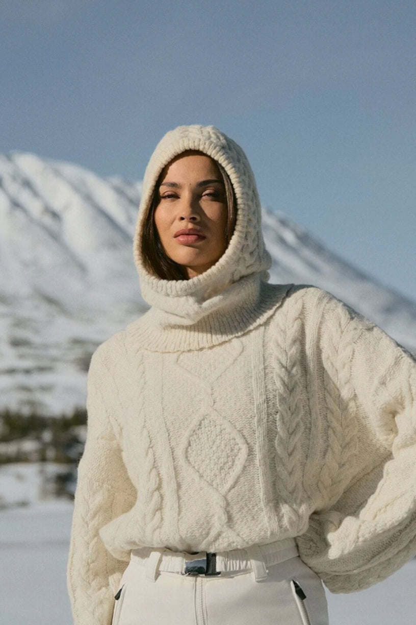 Carole Cable Knit Sweater  Off White