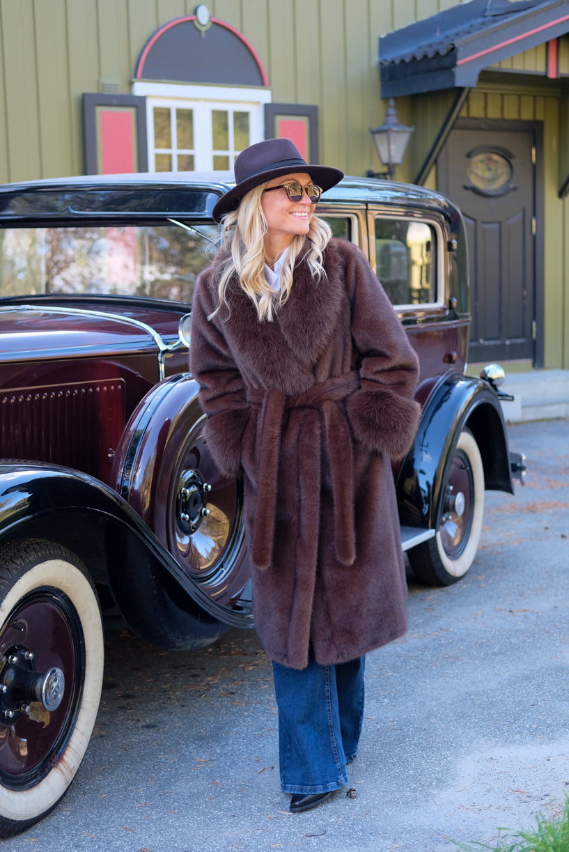 Ull Hatt Med Bånd Brun