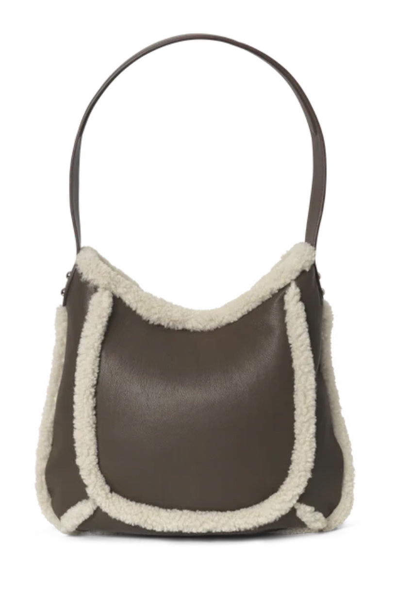 Faux Shearling Shoulder Major Brown