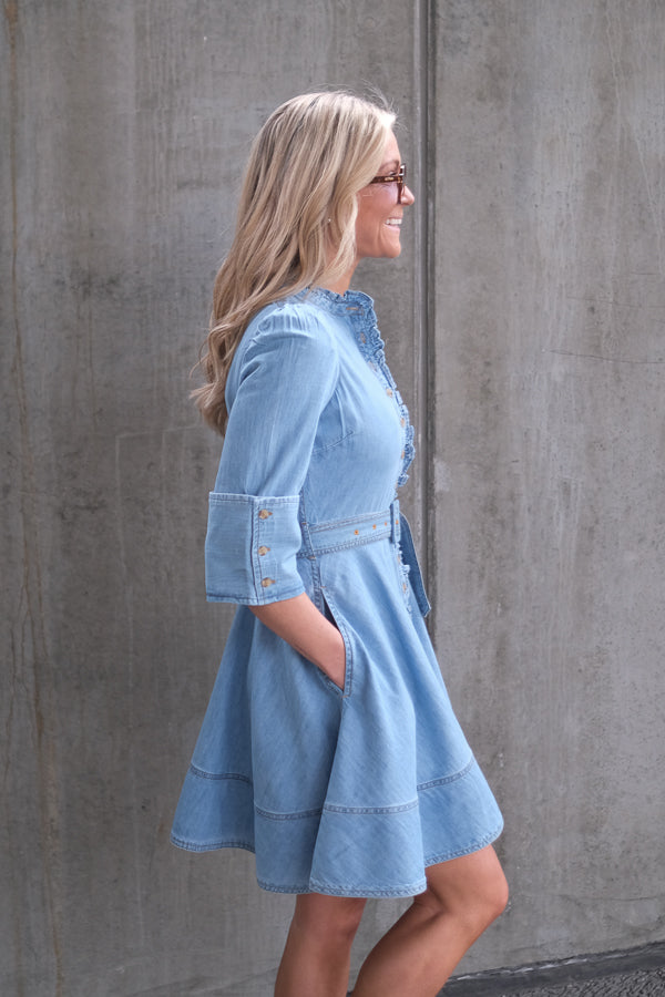 Denim Mini Dress Light Blue