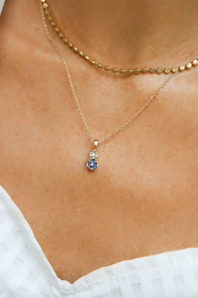 Leah Necklace Gold Blue Combo