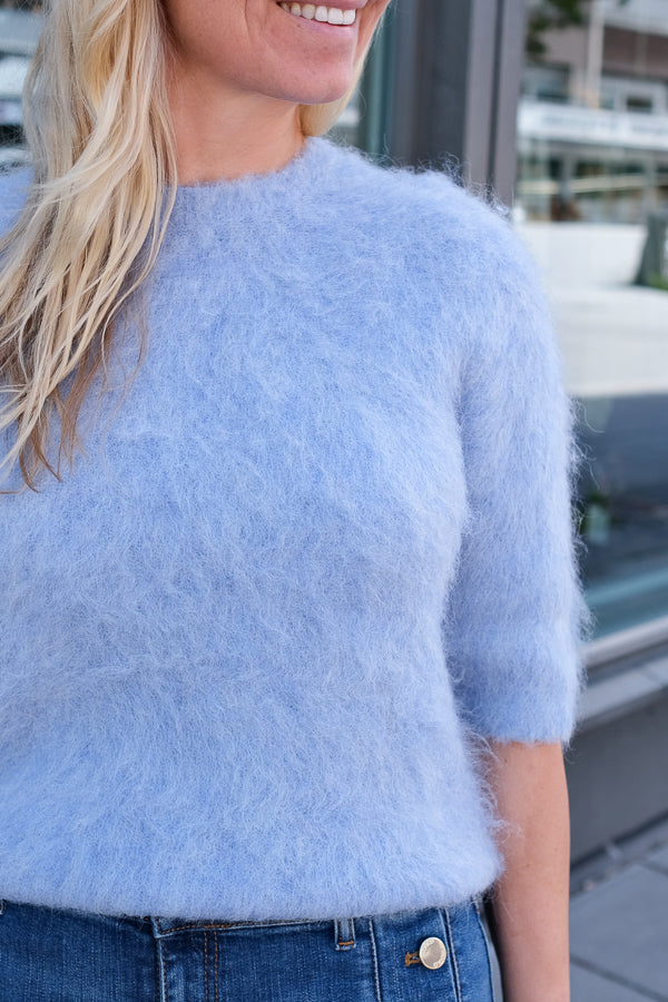 Karla Knit Short Sleeve O-Neck Frozen Fjord