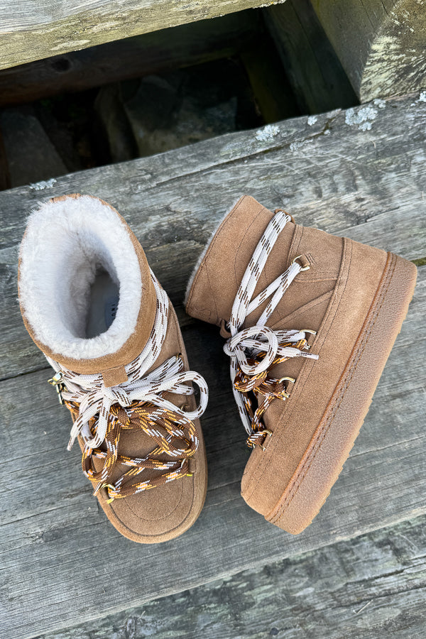 Quilted Suede Boot Brown