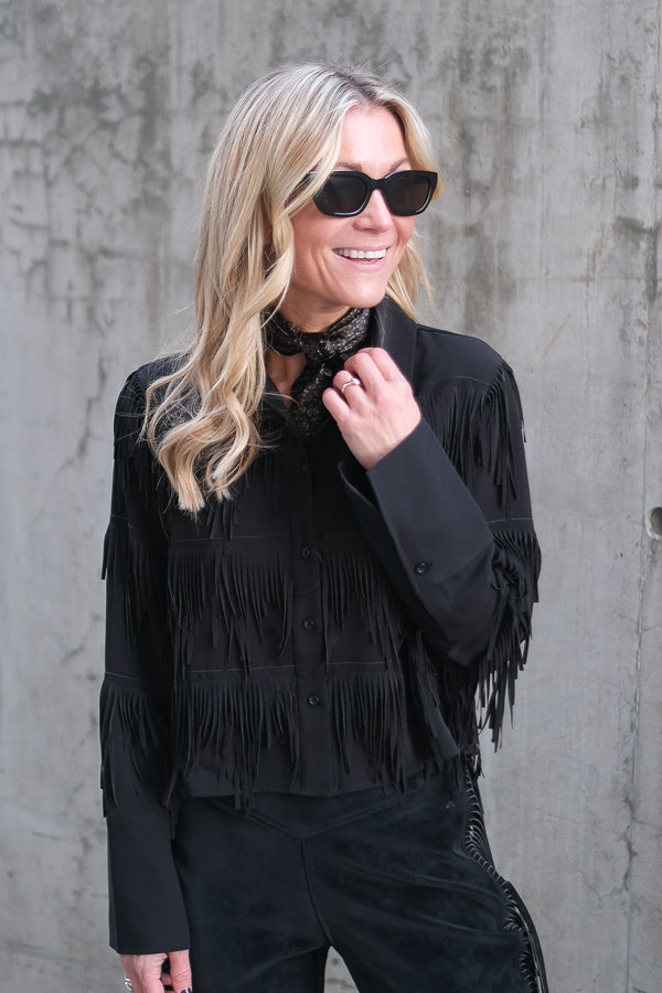 Dancing Cropped Shirt Black