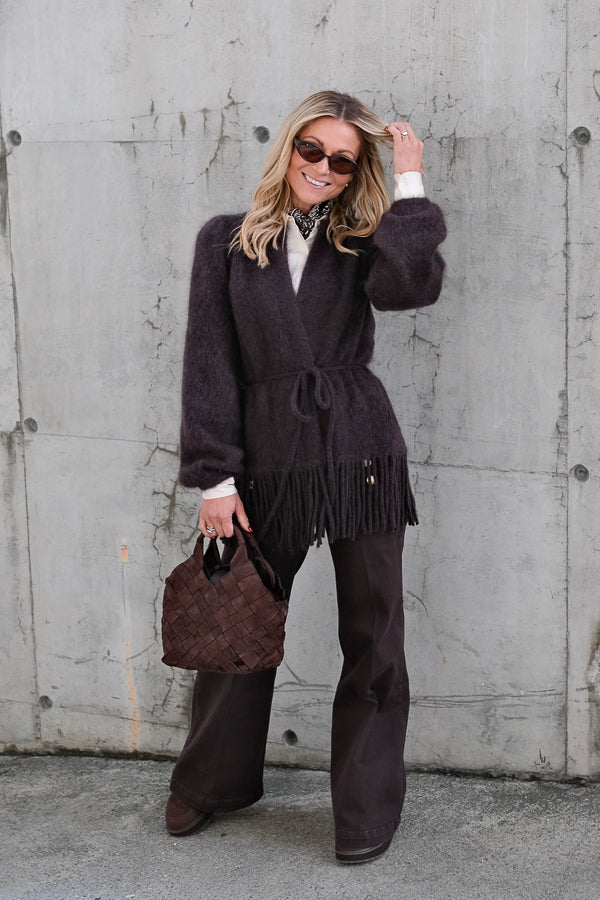 Fidele Chunky Cardigan Dark Brown