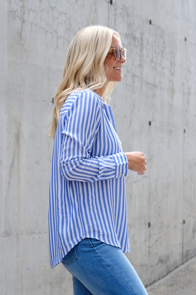 Wren Shirt Blue White