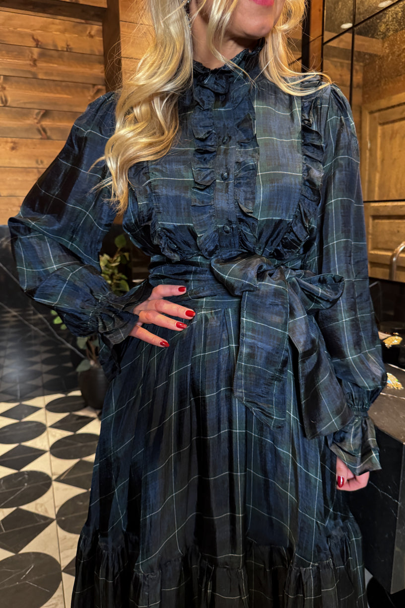 Check Showpiece Dress Green Check