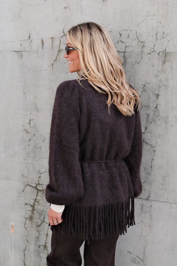 Fidele Chunky Cardigan Dark Brown