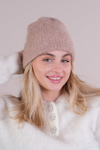 Silje Chunky Hat Beige Melange