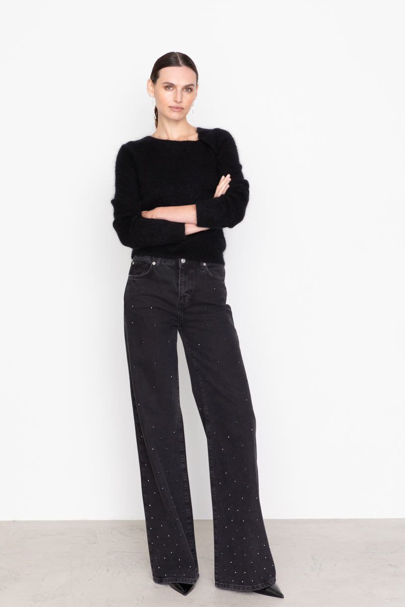 Taylor Embellished Jeans Washed Black