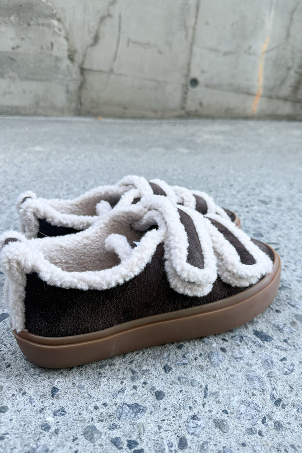 Shearling Low Velcro Dark Brown