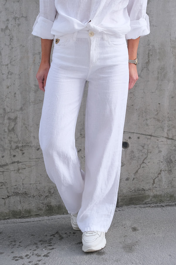 Culotte Linen Pants White