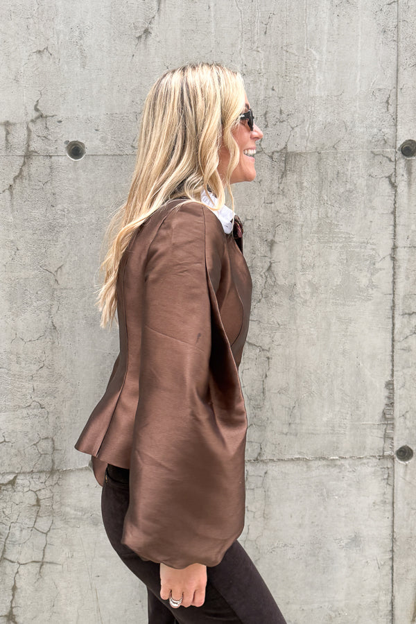 Vendela Balloon Sleeve Jacket Dark Brown