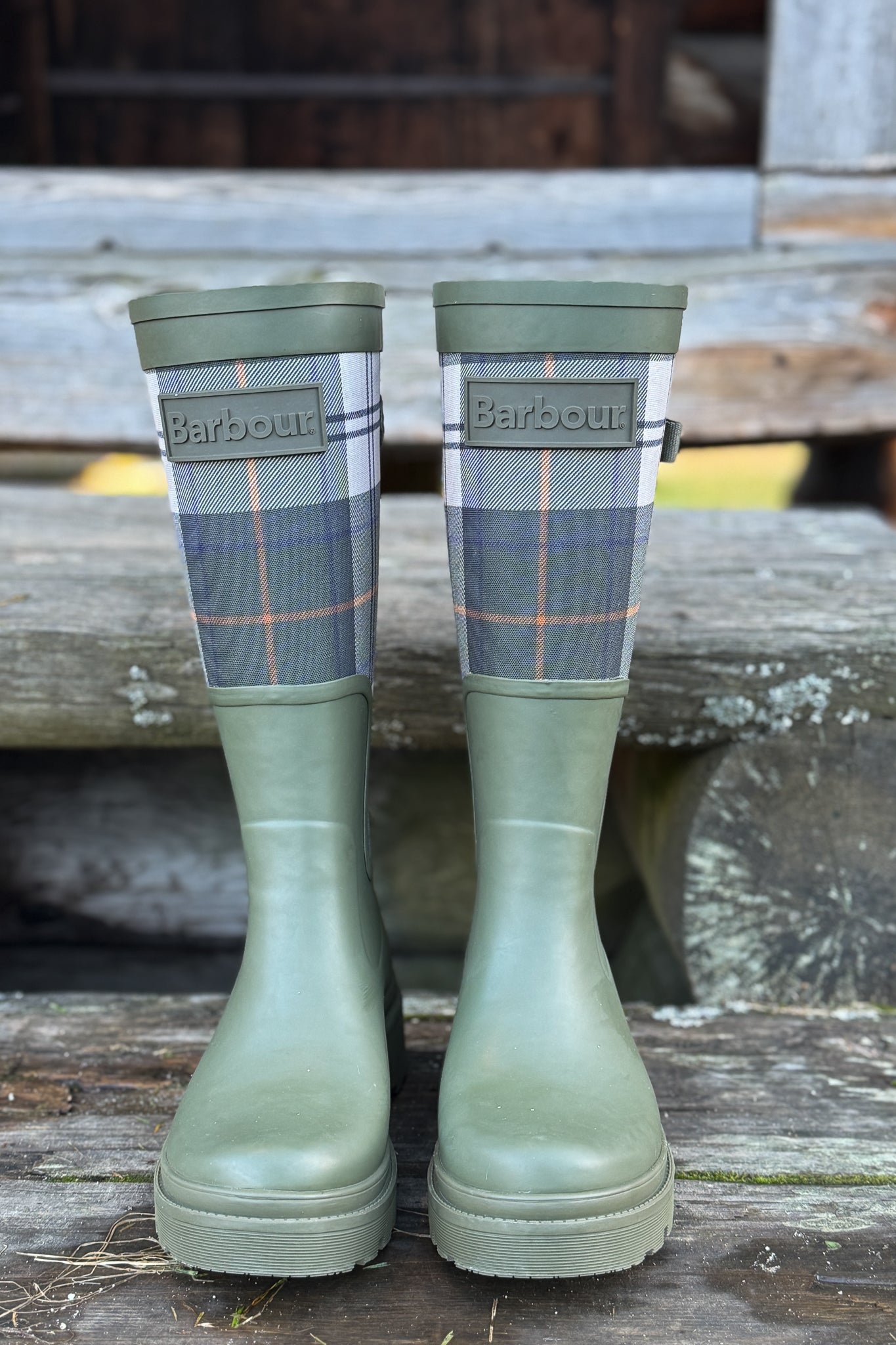 Dena Tall Welly Boots Tartan