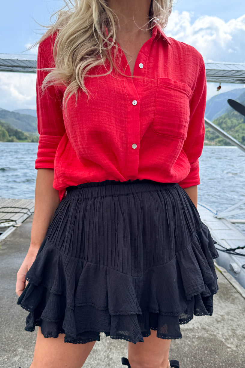 Frill Skirt Shorts Washed Black