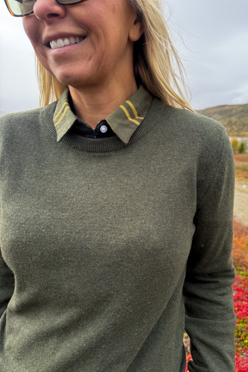 Pendle Crew Knit Olive