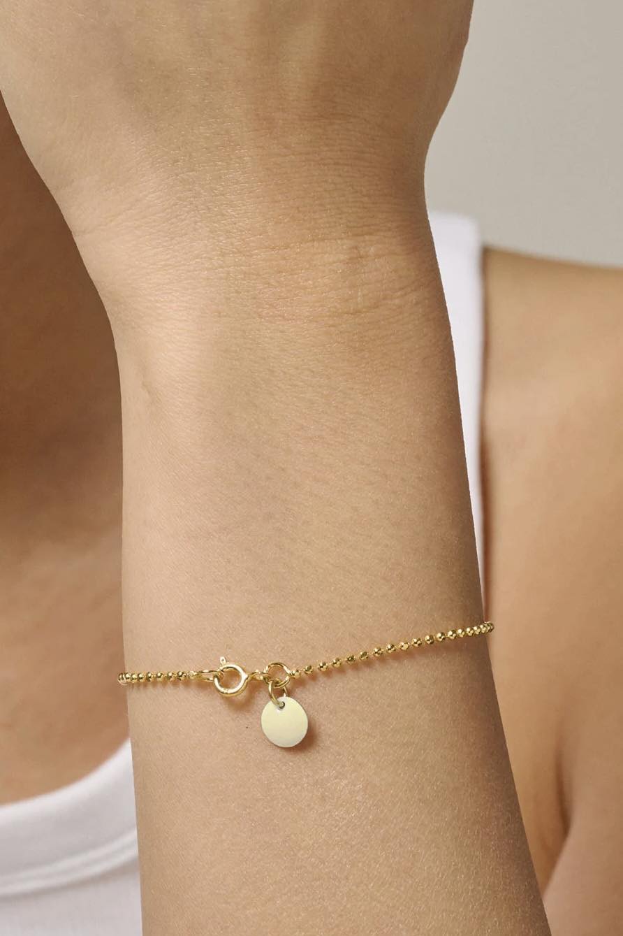 Bracelet Ball Chain Beige Gold