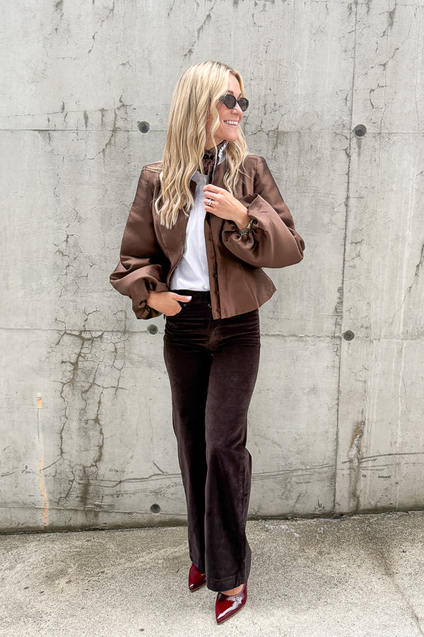 Vendela Balloon Sleeve Jacket Dark Brown
