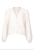 Hairy Knit V-neck Jacket Off-White