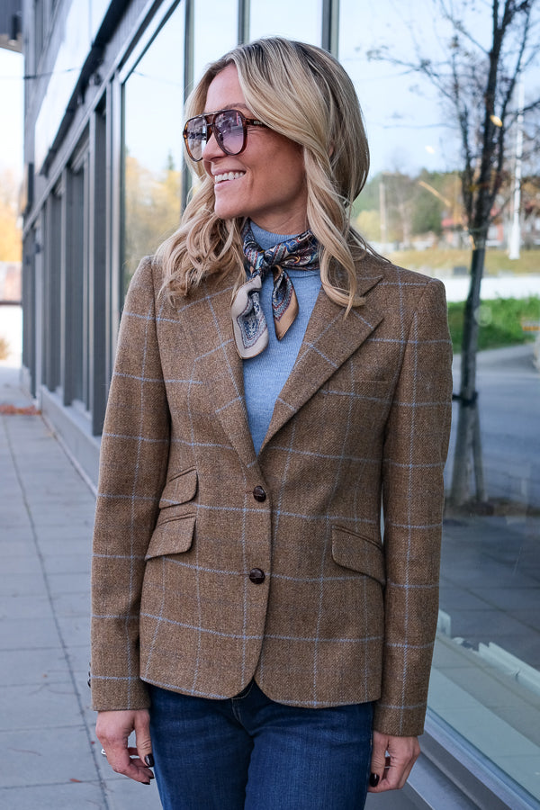 Remi B Check Blazer Beige