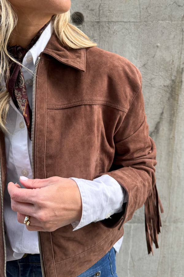Sue Jacket Goat Suede Marrone