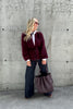 Scallop Tote Pebble Grain Leather Cassis
