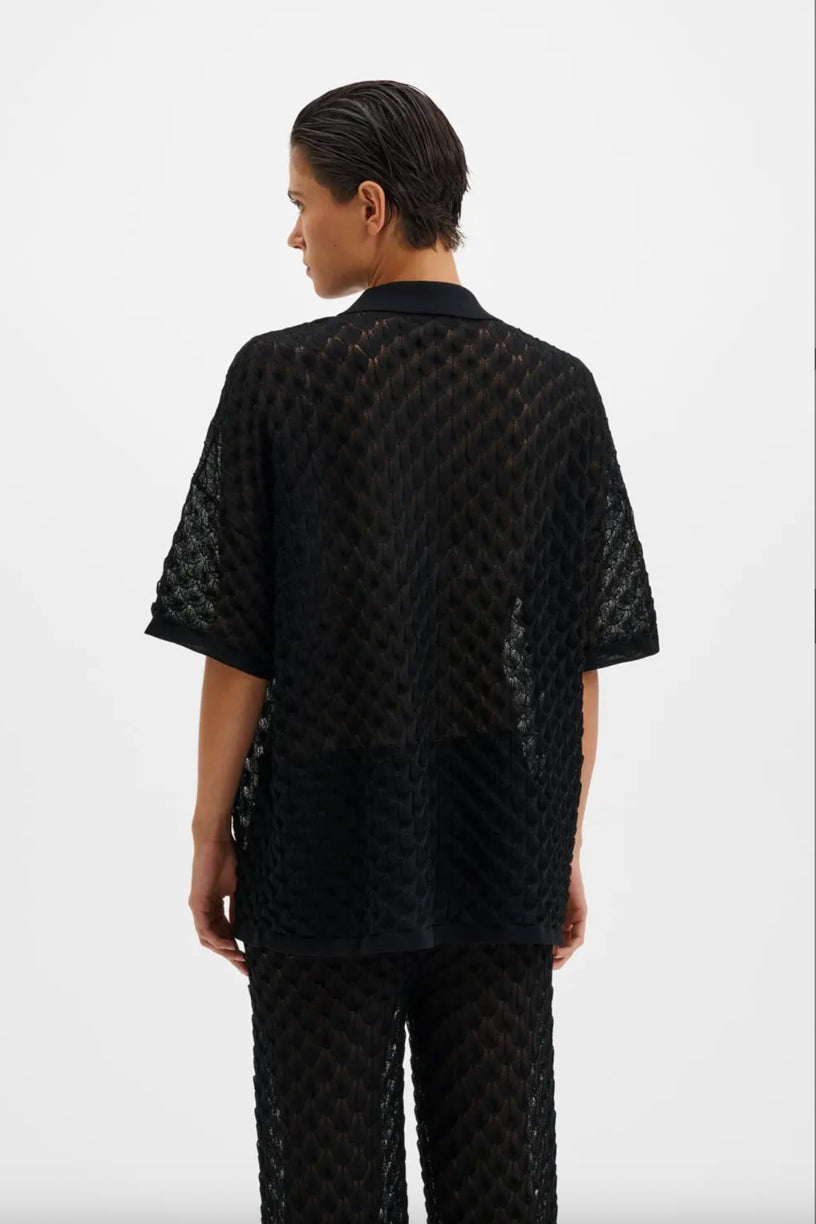 Moa Oversized Knitted Shirt Black