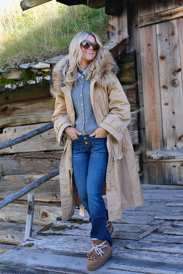 Padded Maxi Parkas Camel