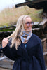 Cashmere Scarf Triangle Terra Light Blue & Camel