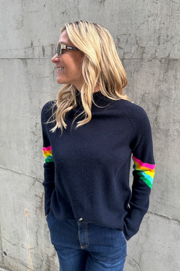 Sweater Navy Multicolour Stripes