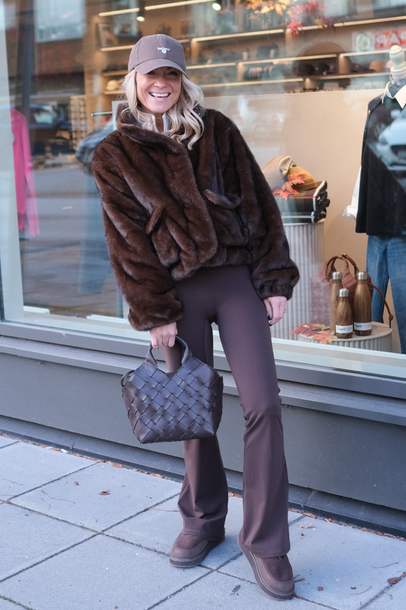 New York Fuskepels Jakke Minkbrun